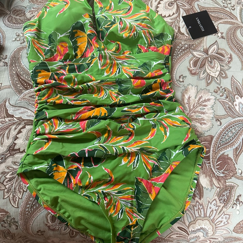 Jantzen Green Tropical One Piece